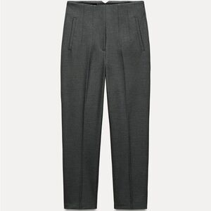 Zara Dark Gray Cropped Tailored Ankle Pants
